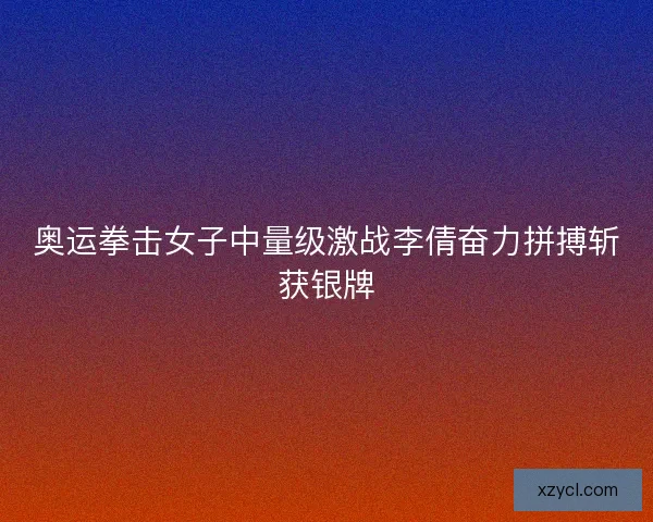 奥运拳击女子中量级激战李倩奋力拼搏斩获银牌